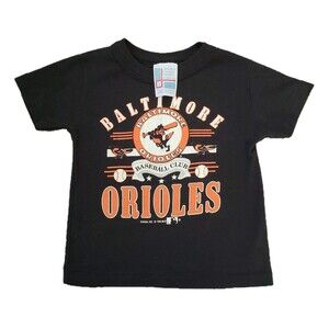 Vintage 90s Baltimore Orioles Sz 3T Single Stitch USA Black T-Shirt Baby Infant